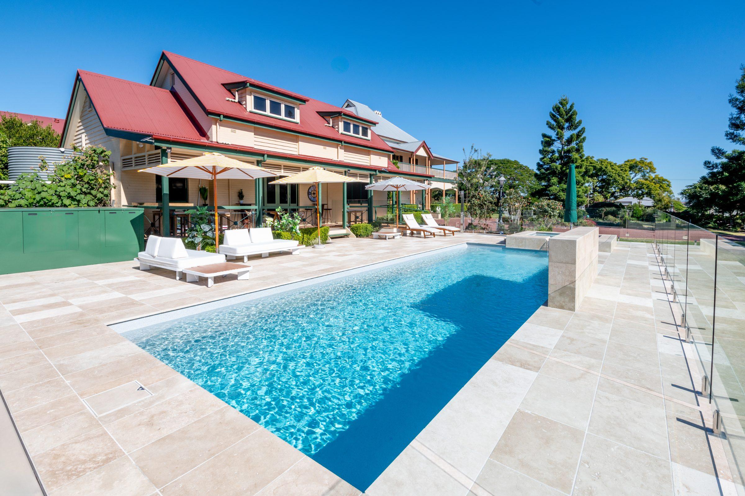 Kensington & Spa fibreglass pool in Silver Mist, Booval — completed MFP Easy installation