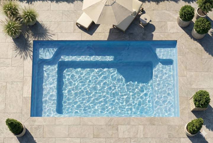 Elba fibreglass pool — 4.00m × 2.00m