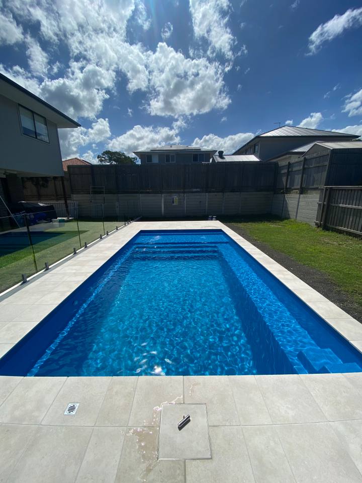 Bedarra fibreglass pool — 7.50m × 3.80m